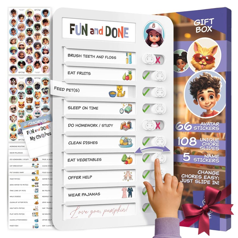 HIPPOTALE Chores Chart for Kids Daily Routine Chart for Kids with Checklist Stickers Magnetic Kids Chore Chart Chore Board Visual Schedule for Kids with Autism Best ADHD Tools for Kids - Image 2