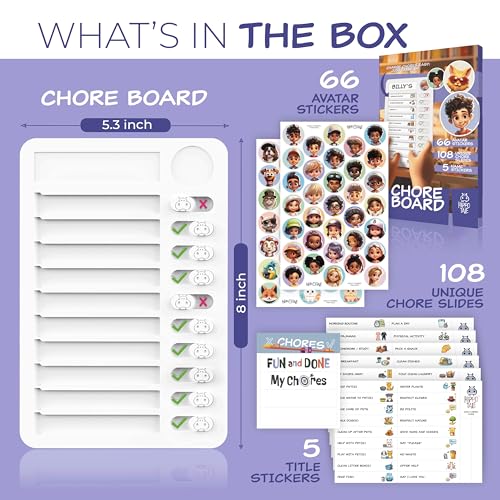 HIPPOTALE Chores Chart for Kids Daily Routine Chart for Kids with Checklist Stickers Magnetic Kids Chore Chart Chore Board Visual Schedule for Kids with Autism Best ADHD Tools for Kids - Image 3