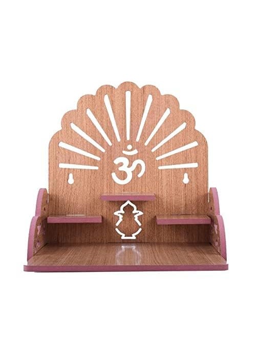 Meakwisht Meakwisht Wooden Wall Mount Temple for Home Shop Office Puja Mandir Wall Hanging and Table Top Home Mandir Temple Home Decor Beautiful Wooden 346 Big Tempal  - Image 2