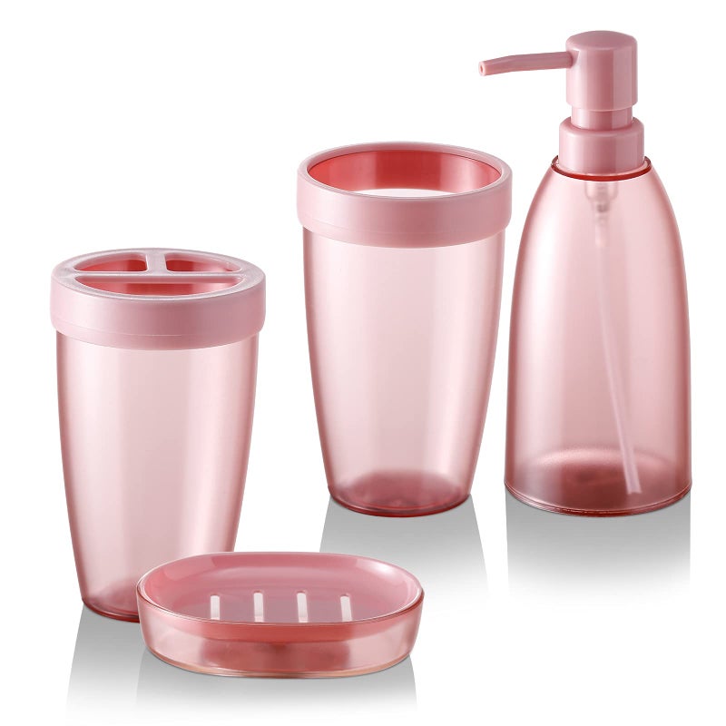 iMucci Bathroom Accessories Set 5Piece Sea Bathroom Sets Toothbrush Holder Toothbrush Cup Soap Dispenser Soap Dish and Qtip Holder Bathroom Decor