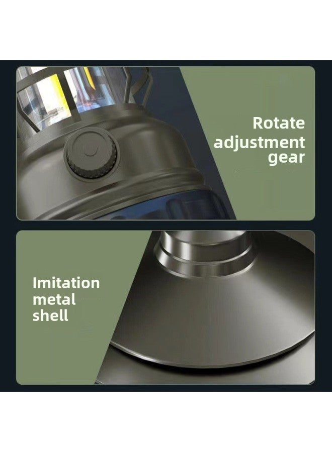 Outdoor Camping Lamp Portable Camping Ground Lamp Multifunctional Charging Tent Retro Lantern Atmosphere Lamp-Color:Ruby (rechargeable) - Image 4