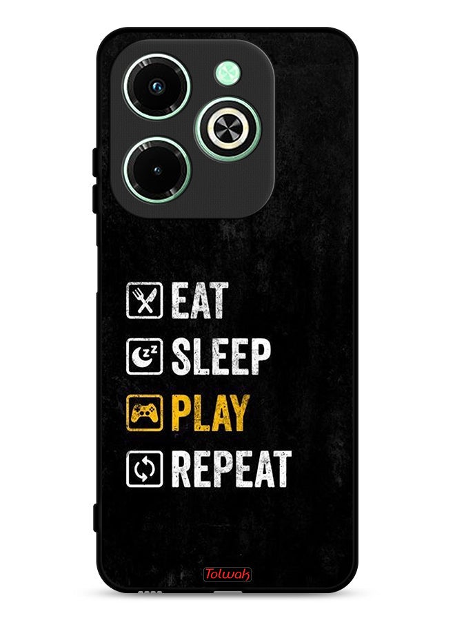 Tolwak Infinix Hot 40i 4G Protective Case Cover Eat Sleep Play Repeat - Image 1