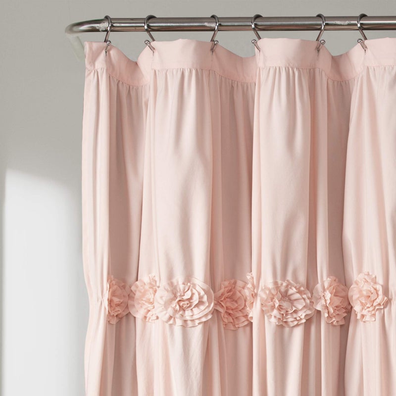 Lush Decor Darla Shower Curtain Single 72" W x 72" L Blush - Flower Fabric Shower Curtains for Bathroom - Coquette Bathroom Curtain - Vintage Decor - Image 2