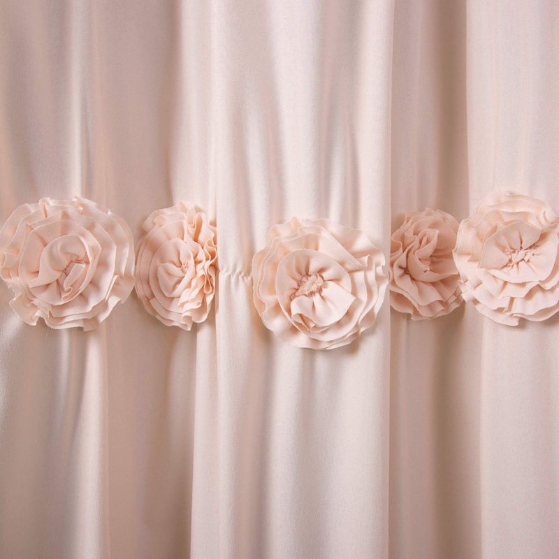 Lush Decor Darla Shower Curtain Single 72" W x 72" L Blush - Flower Fabric Shower Curtains for Bathroom - Coquette Bathroom Curtain - Vintage Decor - Image 3
