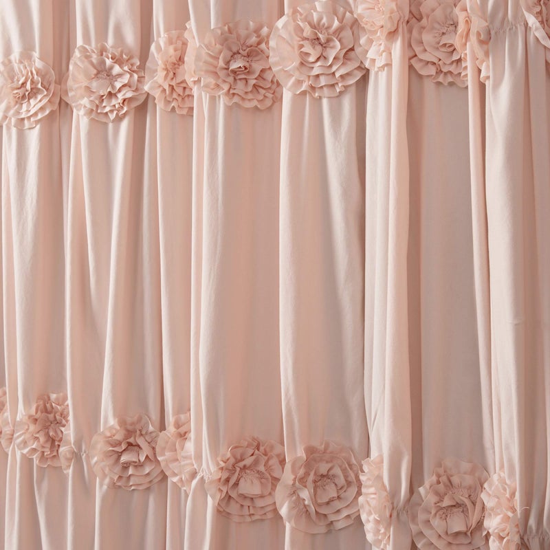 Lush Decor Darla Shower Curtain Single 72" W x 72" L Blush - Flower Fabric Shower Curtains for Bathroom - Coquette Bathroom Curtain - Vintage Decor - Image 5
