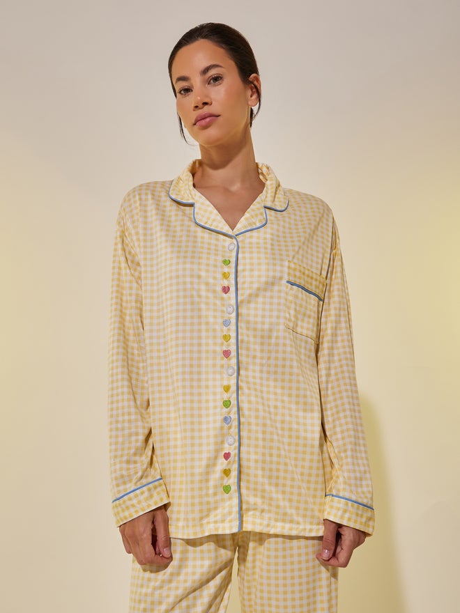 Styli Styli Checked Long Sleeve Shirt and Pyjama Set  - Image 2