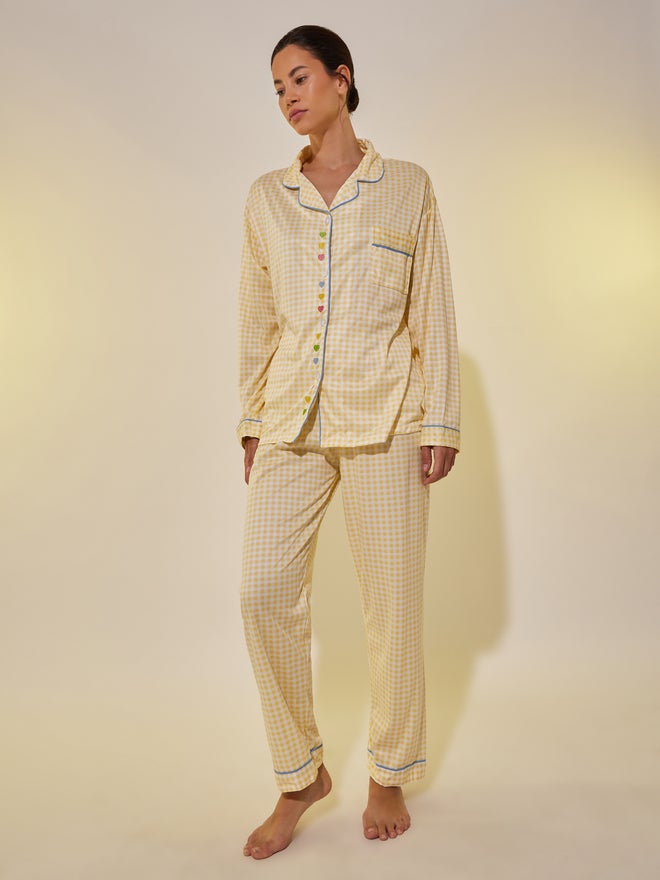Styli Styli Checked Long Sleeve Shirt and Pyjama Set  - Image 1