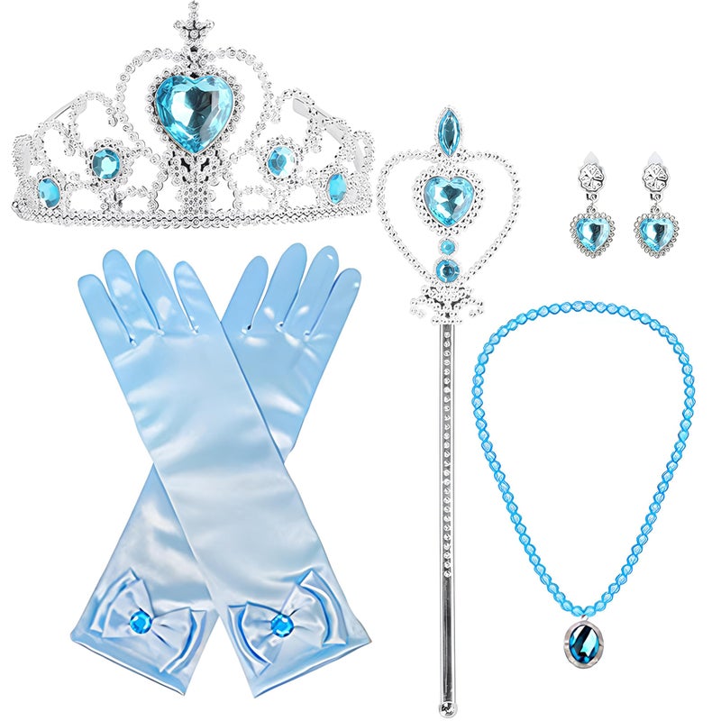 Orgrimmar Princess Dress Up Accessories Gloves Tiara Crown Wand Necklaces Presents for Girls Princess Cosplay Costume Accessories