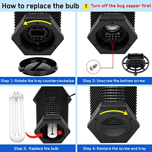 GOOTOP Replacement Bulb for Zap T6 Pro, K15, T9,X3 Bug Zapper, 15W, 4-Pin Base, U-Tube Bulb Twin Tube Bulb - Image 4