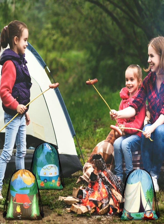 Woanger 36 Pcs Camping Party Favors Camping Adventure Drawstring Bags Goodie Candy Drawstring Bags Backpack Birthday Party Supplies Decorations for Boys Kids - Image 2
