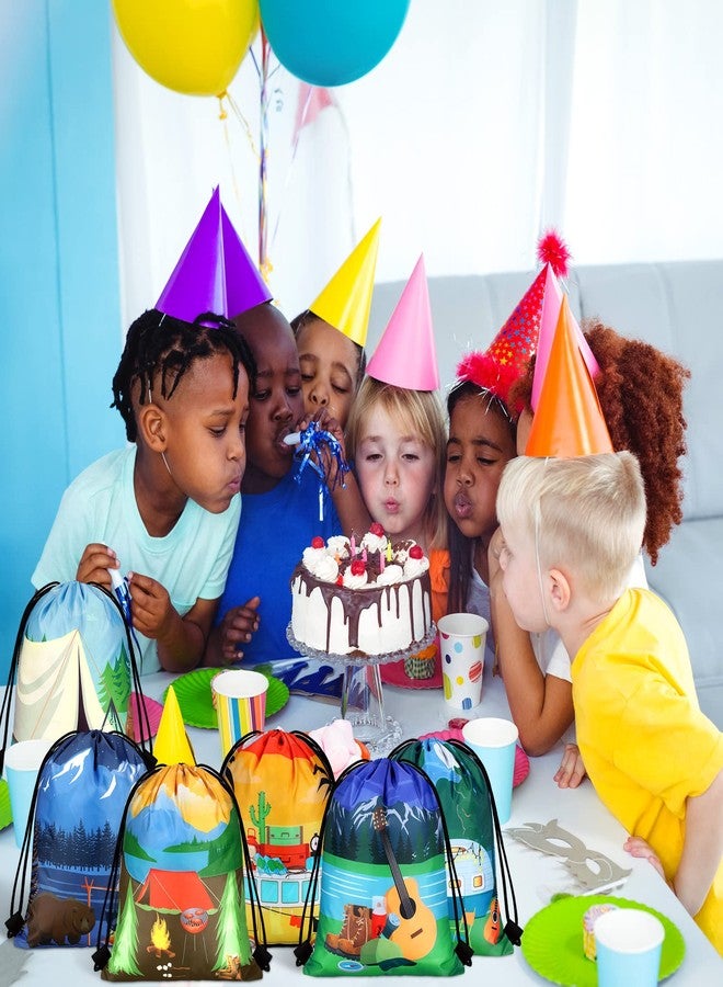Woanger 36 Pcs Camping Party Favors Camping Adventure Drawstring Bags Goodie Candy Drawstring Bags Backpack Birthday Party Supplies Decorations for Boys Kids - Image 5