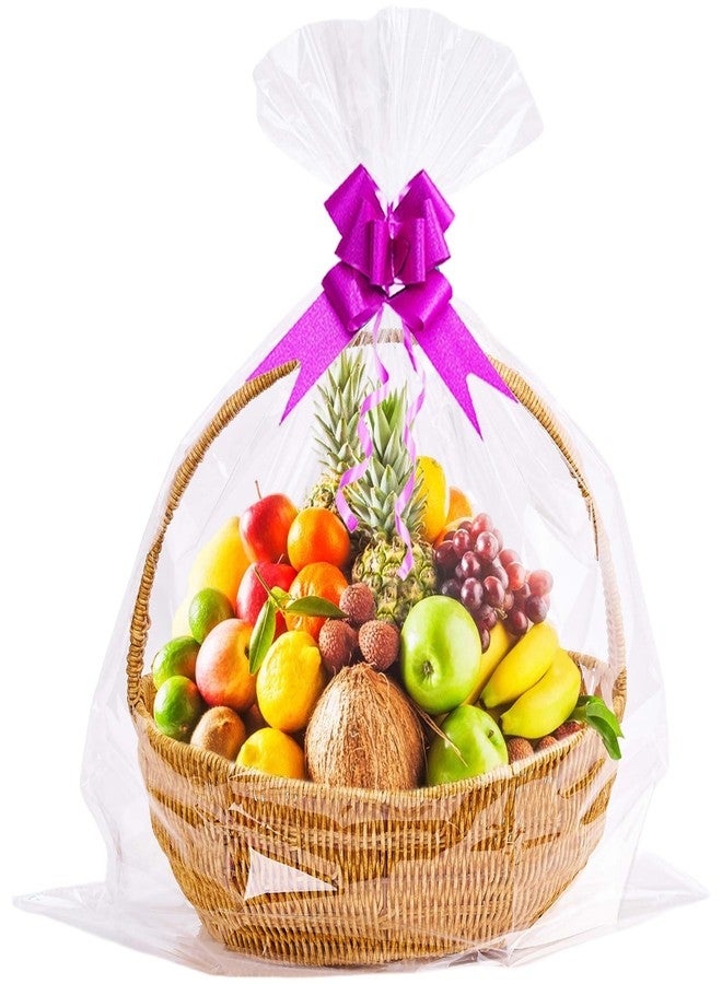 Homrelaxy 30 Pcs 18 x 30 Inches Cellophane Bags for Gift Baskets, Plastic Clear Basket Bags, Cellophane Wrap for Gift Baskets for Birthday, Wedding, Thanksgiving - Image 1