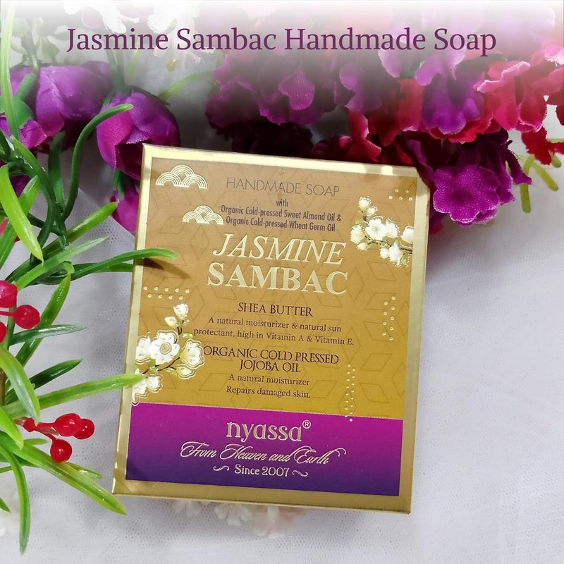 Nyassa صابون الاستحمام الطبيعي المصنوع يدويًا من ياسا مع زبدة الشيا وزيت الجوجوبا العضوي المضغوط على البارد 150 جرام - Image 3