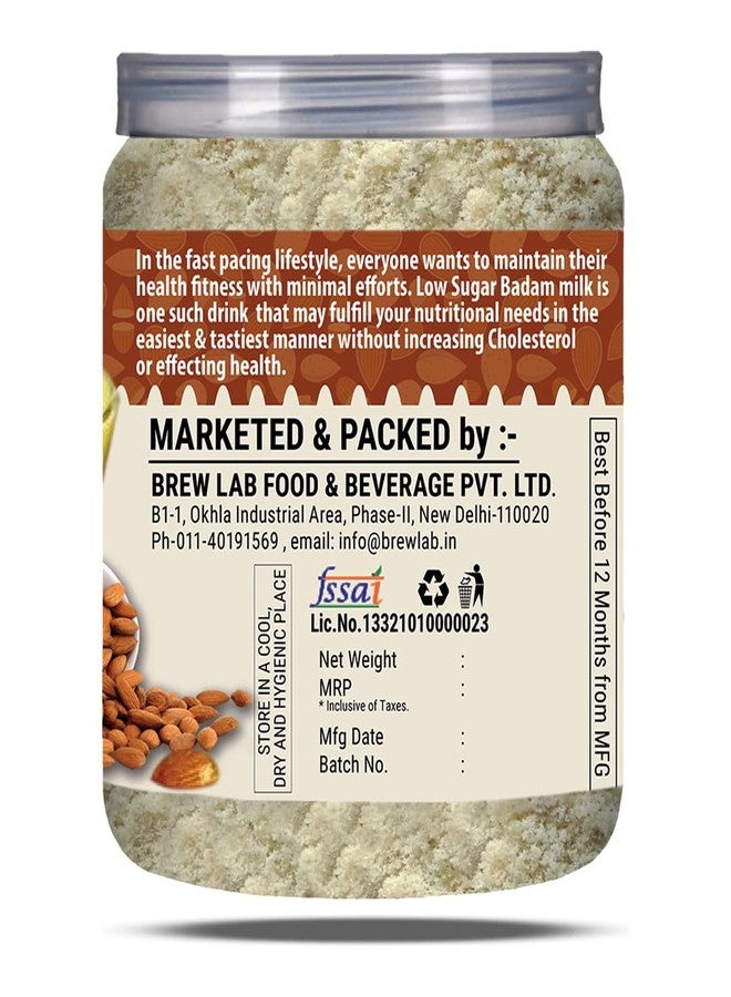 Brew Lab Instant Low Sugar Badam Milk Powder || with Kesar and Real Badam Pieces || 250gm - Image 3