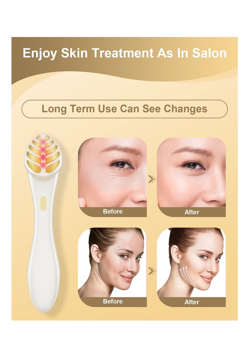 Excefore Face Eye Massager, Electric Lifting Face Neck Tightening, with Heat Facial Massager, Anti Aging Skin, for Forehead Lines, Crow's Feet Lines, Furrow, Eye Lines, Smile Lines, 2 Color Lights (White)  - Image 5