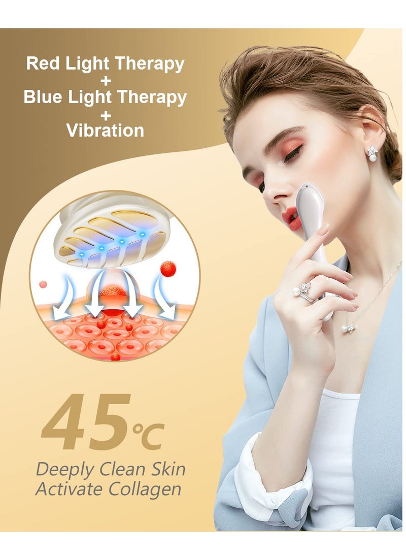 Excefore Face Eye Massager, Electric Lifting Face Neck Tightening, with Heat Facial Massager, Anti Aging Skin, for Forehead Lines, Crow's Feet Lines, Furrow, Eye Lines, Smile Lines, 2 Color Lights (White)  - Image 4