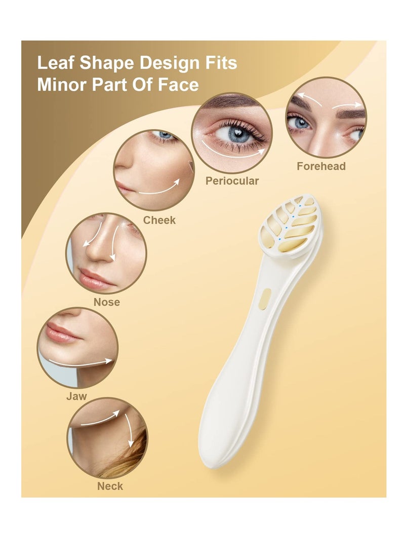 Excefore Face Eye Massager, Electric Lifting Face Neck Tightening, with Heat Facial Massager, Anti Aging Skin, for Forehead Lines, Crow's Feet Lines, Furrow, Eye Lines, Smile Lines, 2 Color Lights (White)  - Image 3