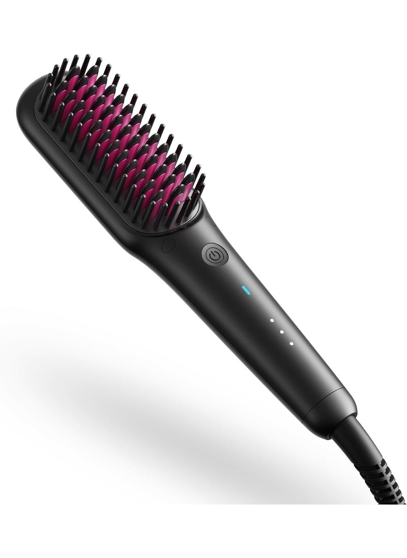 TYMO TYMO Portable Hair Straightener Brush  Ionic Mini Straightening Brush for Short Hair Ionic Hot Comb Straightener for Women 039lb Ultra Lightweight for Travel 200M Negative Ions Dual Voltage 