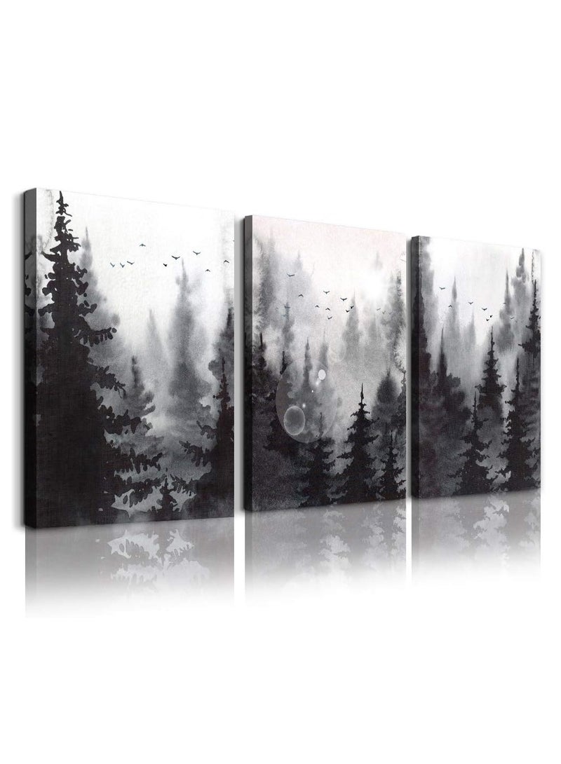 Decorior Artistic Tableau Modern 3 Pieces 42x90cm 30mm Raised - High-Quality Digital Printing - UV Coating for Color Protection - Easy Installation with Self-Adhesive - Elegant Home, Office, and Gift Decor - Image 1