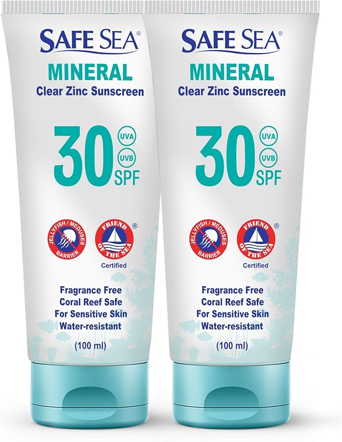 Safe Sea Zinc Oxide Sunscreen SPF30 Clear Mineral Face And Body Sunscreen Without White Cast AntiJellyfish Sting Protective Lotion Travel Size 100ml