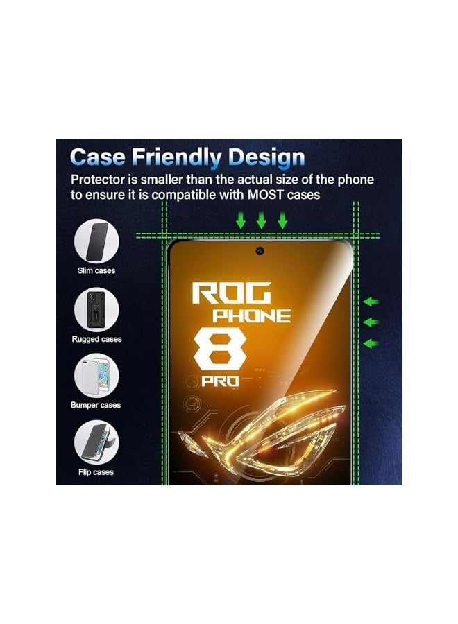 بروماس واقي شاشة لهاتف Asus Rog Phone 8 Pro/Rog Phone 8، مضاد للخدش، شفافية عالية، مضاد لبصمات الأصابع، مضاد للتلطخ، واقي شاشة ممتاز من الزجاج المقسى لهاتف Asus Rog Phone 8 / Rog 8 Pro (2) - Image 2