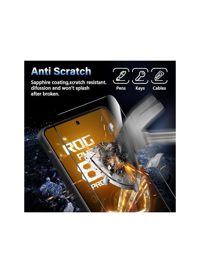 بروماس واقي شاشة لهاتف Asus Rog Phone 8 Pro/Rog Phone 8، مضاد للخدش، شفافية عالية، مضاد لبصمات الأصابع، مضاد للتلطخ، واقي شاشة ممتاز من الزجاج المقسى لهاتف Asus Rog Phone 8 / Rog 8 Pro (2) - Image 3