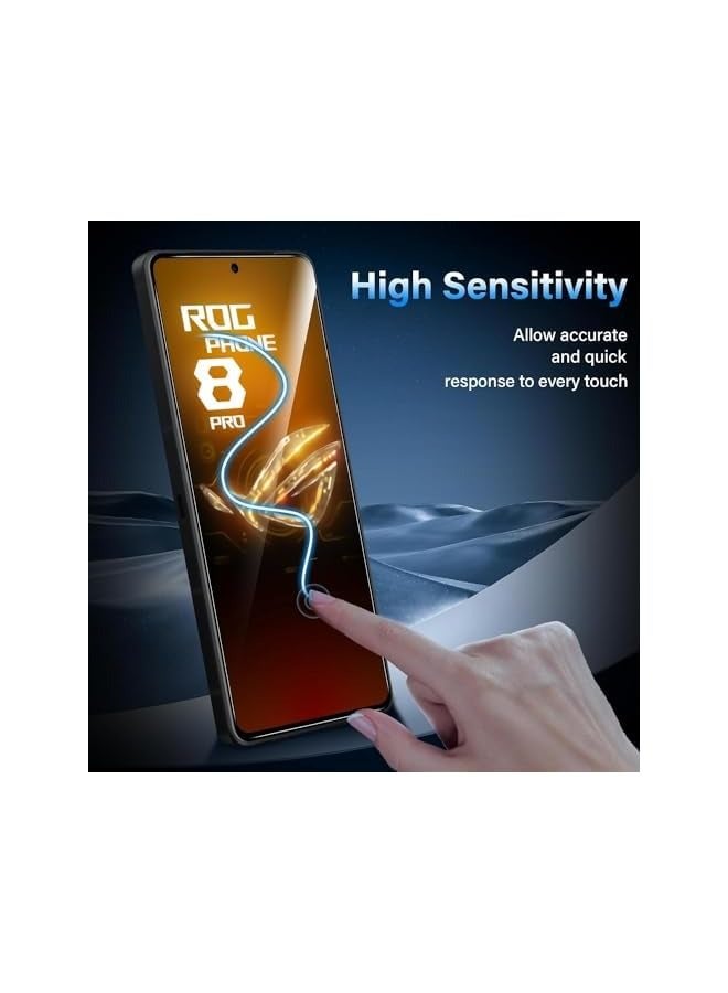 بروماس واقي شاشة لهاتف Asus Rog Phone 8 Pro/Rog Phone 8، مضاد للخدش، شفافية عالية، مضاد لبصمات الأصابع، مضاد للتلطخ، واقي شاشة ممتاز من الزجاج المقسى لهاتف Asus Rog Phone 8 / Rog 8 Pro (2) - Image 4