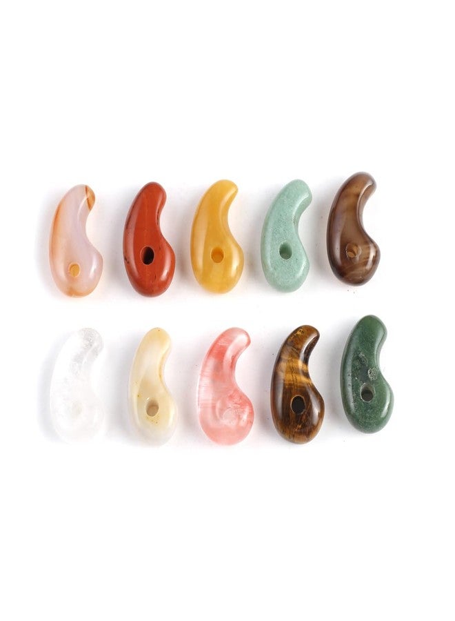 Zotoone 10pcs Natural Stone Pendant Rose Quartzs Unakite Comma Shape Charm for Jewelry Making DIY Accessories Fit Necklaces(Mixed Colors) - Image 5