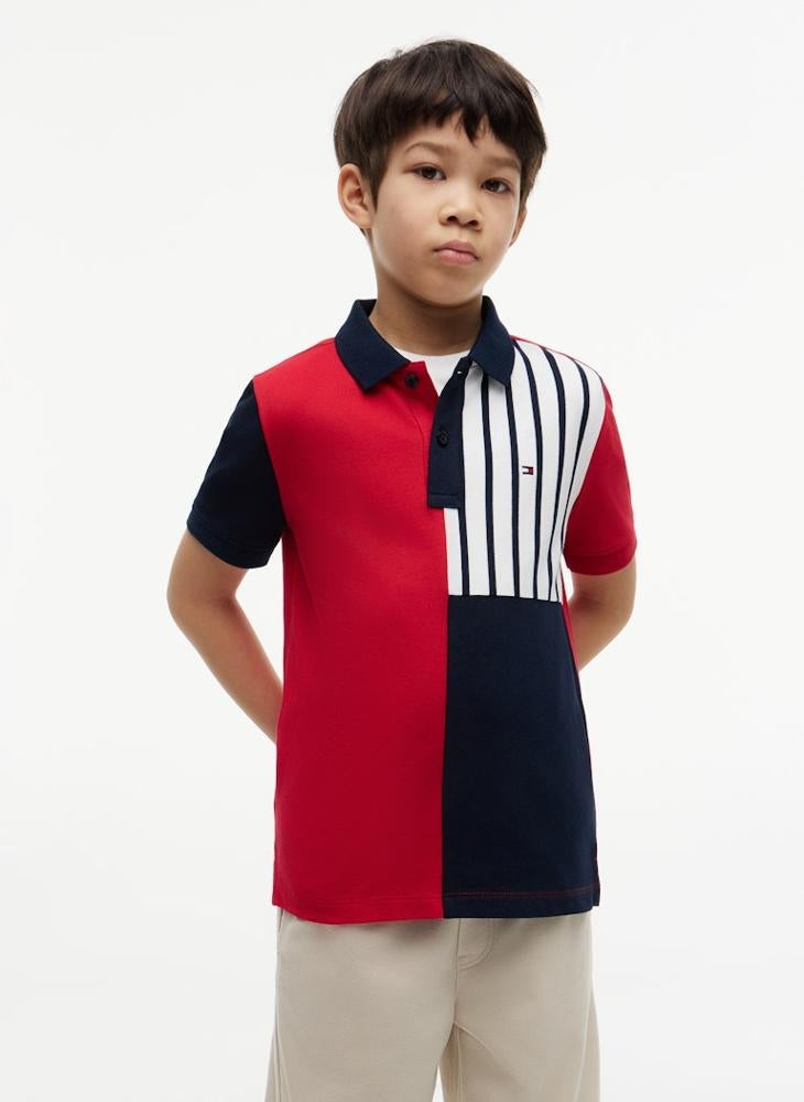 TOMMY HILFIGER Regular Fit Colour-Blocked Pique Polo Shirt - Image 1