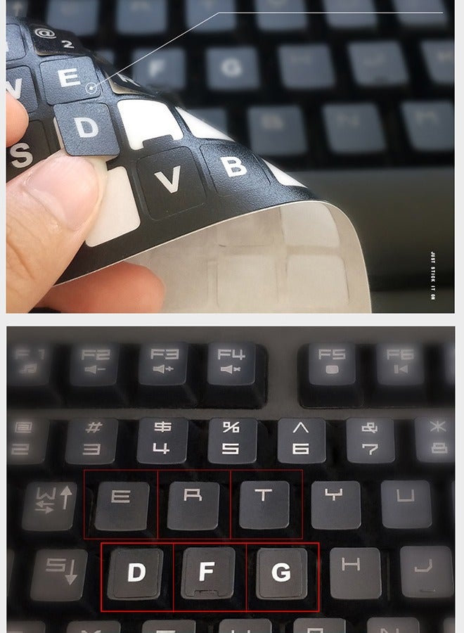 2 Arabic English Keyboard Stickers for Computer, Laptop, Desktop - Matte Arabic Keyboard Letter Stickers(Black+white) - Image 3