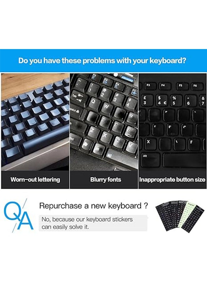2 Arabic English Keyboard Stickers for Computer, Laptop, Desktop - Matte Arabic Keyboard Letter Stickers(Black+white) - Image 2
