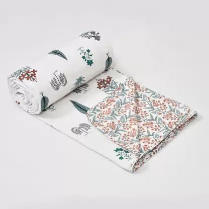 MITUL MITUL 100 Cotton Reversible Dohar Double Bed Size Jaipuri Printed Artisan Block Design Blanket Soft Lightweight AC Summer Comforter Quilt HM Cotton DOHAR NO 10 Single Bed  - Image 1