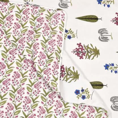 MITUL MITUL 100 Cotton Reversible Dohar Double Bed Size Jaipuri Printed Artisan Block Design Blanket Soft Lightweight AC Summer Comforter Quilt HM Cotton DOHAR NO 10 Single Bed  - Image 4
