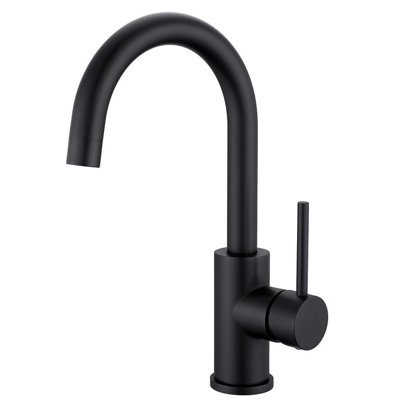 WiPPhs Bar Sink Faucets Single Hole, WiPPhs Matte Black Mini Kitchen Sink Faucets, Single Handle 1 Hole Modern Wet Bar Sink Faucets, Black Sink Faucet - Image 1