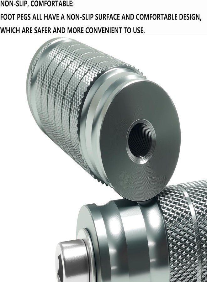 JXPANG Universal 8mm Foot Pegs CNC Aluminum Install Bolts Motorcycle Rearsets Footrest Footpegs Compatible With YAMAHA Honda Suzuki Kawasaki Ducati Aprilia (Titanium) - Image 4