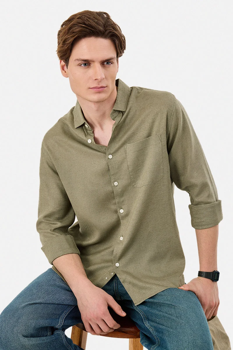 SNITCH Linen Blend Regular Fit Shirt