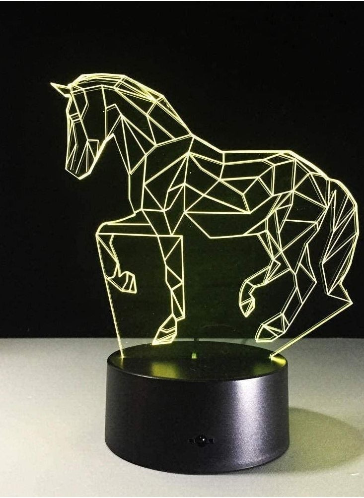 althiqahkey - Multicolour 3D Illusion Lamp LED Night Light Animal Horse Unicorn Theme Kids 16 Color Baby Kid Toy Gift Room Decor Tafel Children's Sleep Lamp - Image 1