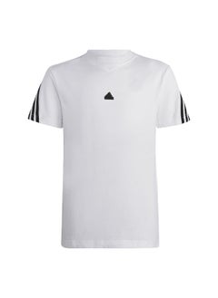 Adidas adidas U Fi 3S T White Training T-Shirts 7-8Y  - Image 2