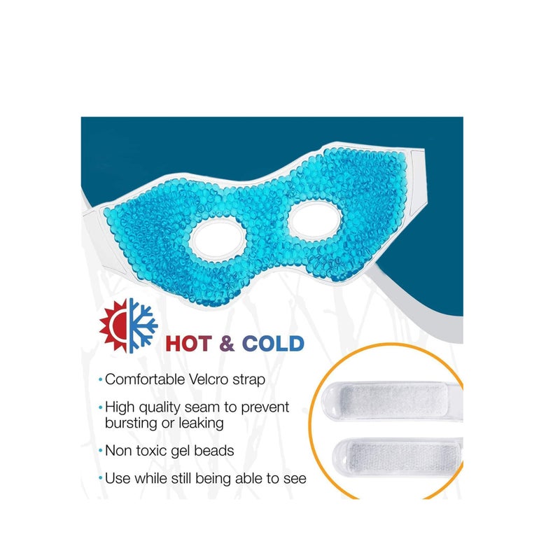 SOLARAE Gel Eyemask with Eye Holes, Hot Cold Compress Pack Eye Therapy, Cooling Eyemask for Puffy Eyes, Dry Eyes, Headaches, Migraines, Dark Circles, Sinus, Reusable Eye Facemask - Image 4