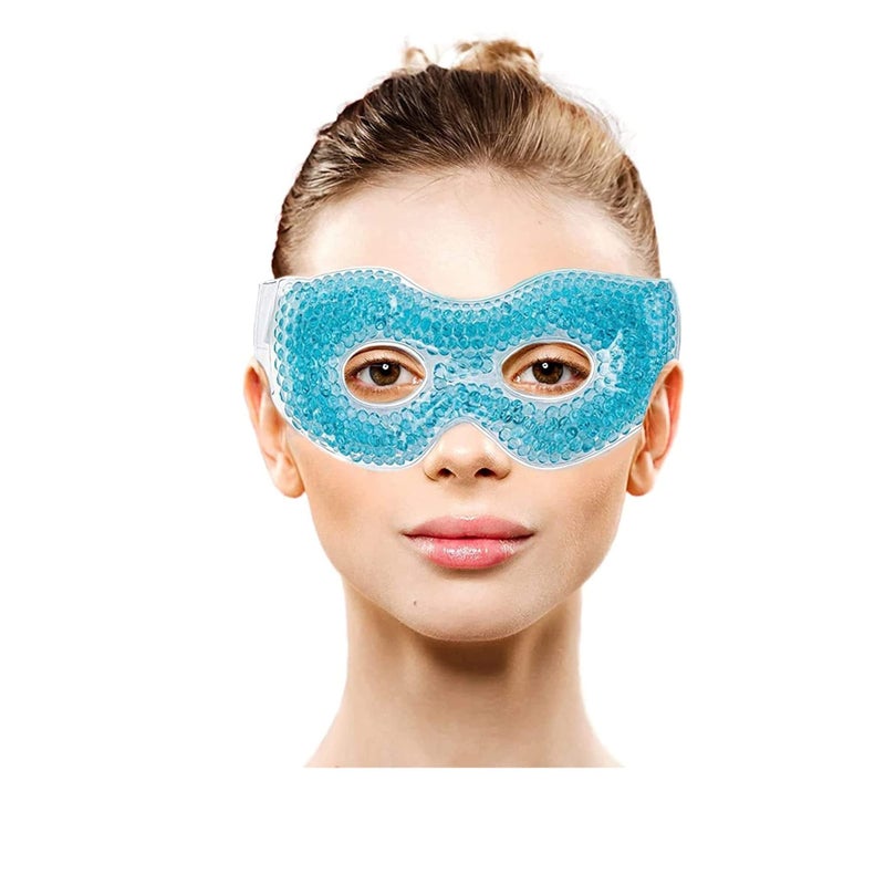 SOLARAE Gel Eyemask with Eye Holes, Hot Cold Compress Pack Eye Therapy, Cooling Eyemask for Puffy Eyes, Dry Eyes, Headaches, Migraines, Dark Circles, Sinus, Reusable Eye Facemask - Image 1