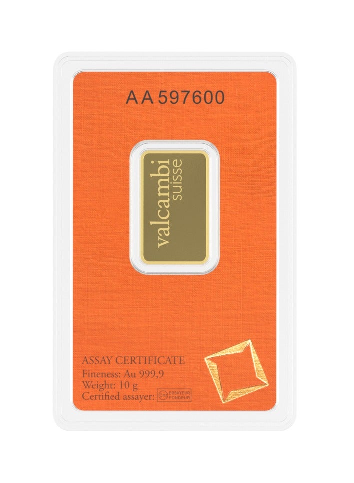valcambi CKS Valcambi Suisse 10g Pure 999.9 Fine Gold Bar 24KT - 10 Gram  - Image 2