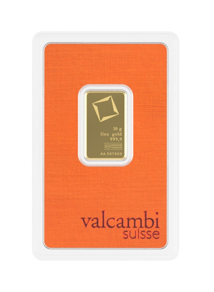 valcambi CKS Valcambi Suisse 10g Pure 999.9 Fine Gold Bar 24KT - 10 Gram  - Image 1