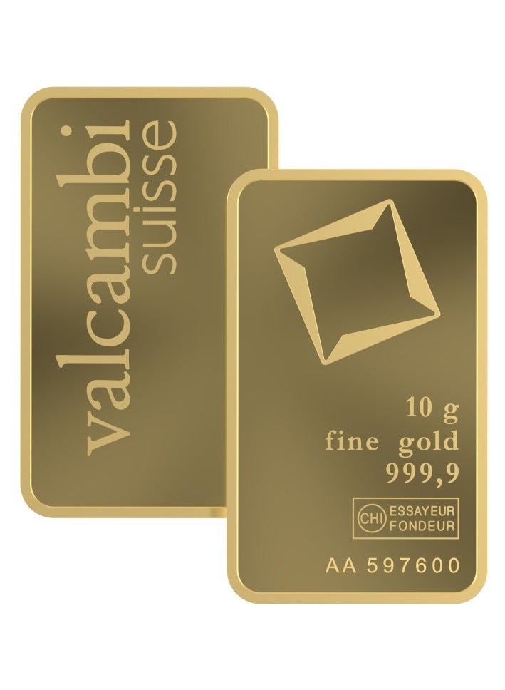 valcambi CKS Valcambi Suisse 10g Pure 999.9 Fine Gold Bar 24KT - 10 Gram  - Image 3