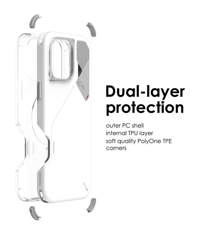 Aulumu A16 Shockproof Case for iPhone 16 Pro | Real Cooling | Aluminum Alloy Camera Frame | Multi-Layer Composite Protection - Yellowish-Brown - Image 3
