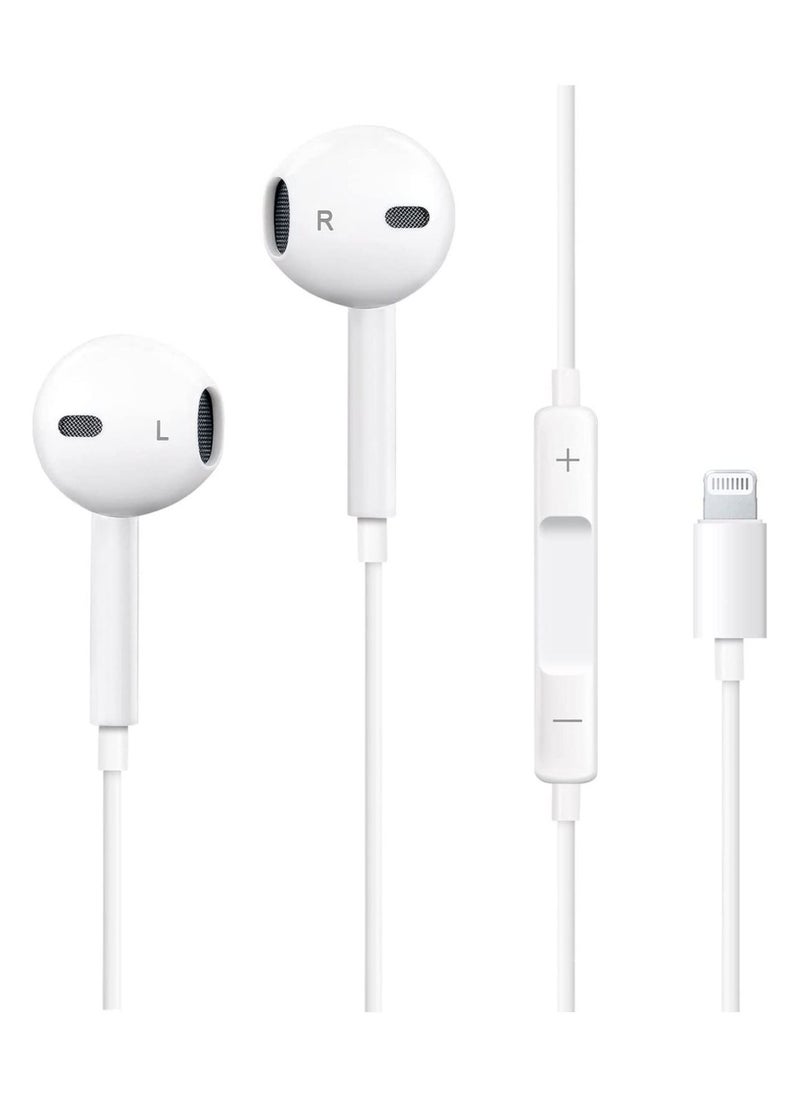 Generic - iPhone Headphones, [MFI Certified] Earphones Wired Stereo Sound Earbuds with Microphone and Volume Control, Compatible with iPhone 14/13/12/SE/11/XR/XS/X/7/7 Plus - Image 1
