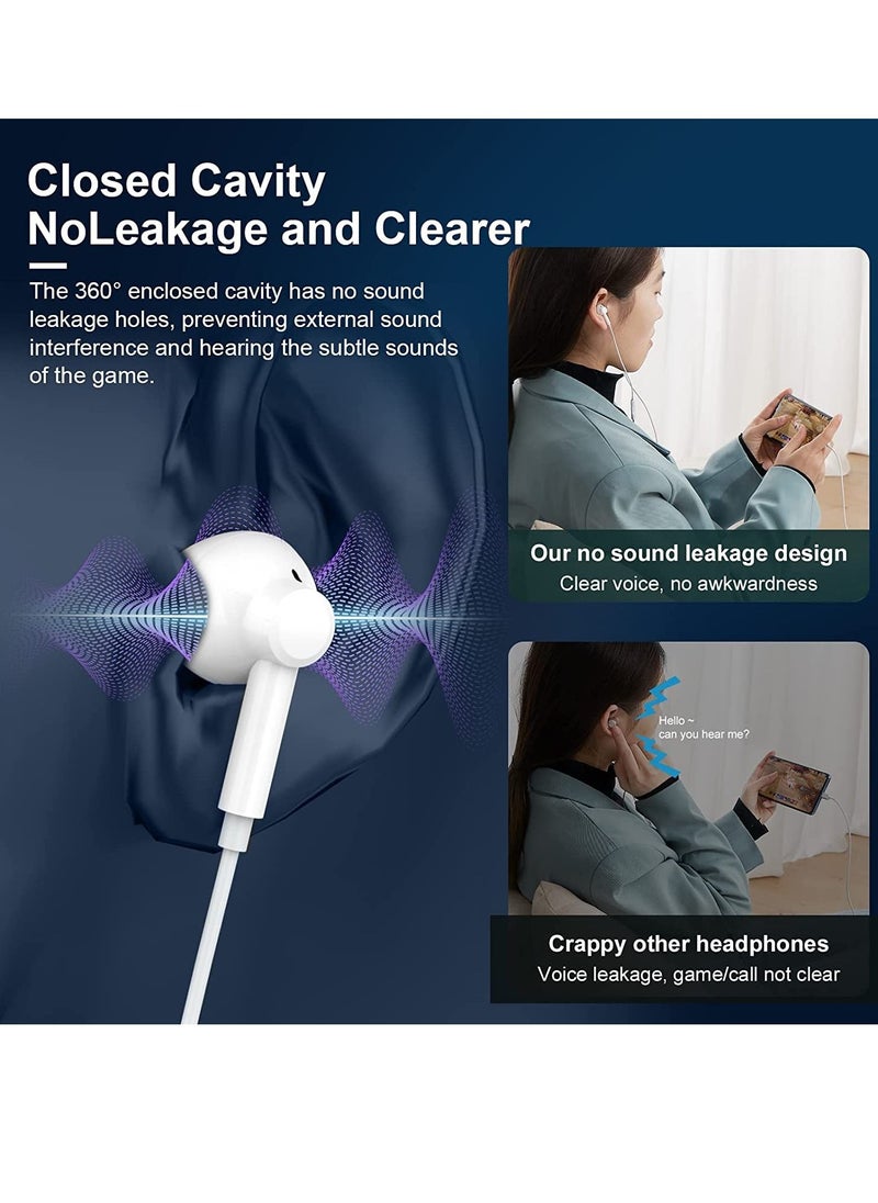 Generic - iPhone Headphones, [MFI Certified] Earphones Wired Stereo Sound Earbuds with Microphone and Volume Control, Compatible with iPhone 14/13/12/SE/11/XR/XS/X/7/7 Plus - Image 1
