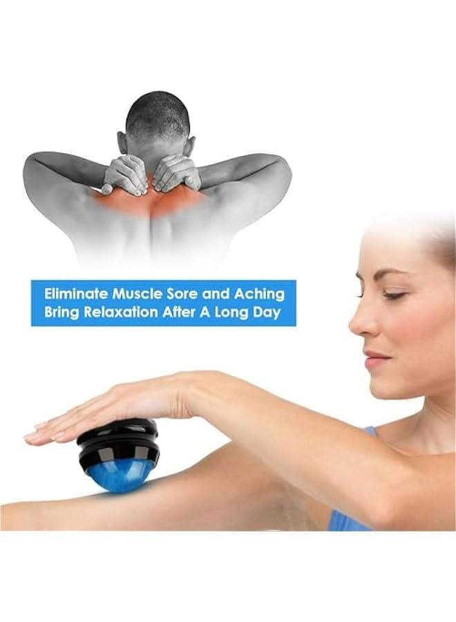 Generic Manual Massage Ball Pain Relief Back Roller Massager Self Massage Therapy and Relax Full Body Tools for Sore Muscle Joint Pain Essential Oils or Lotion Relax (Blue) - Image 5