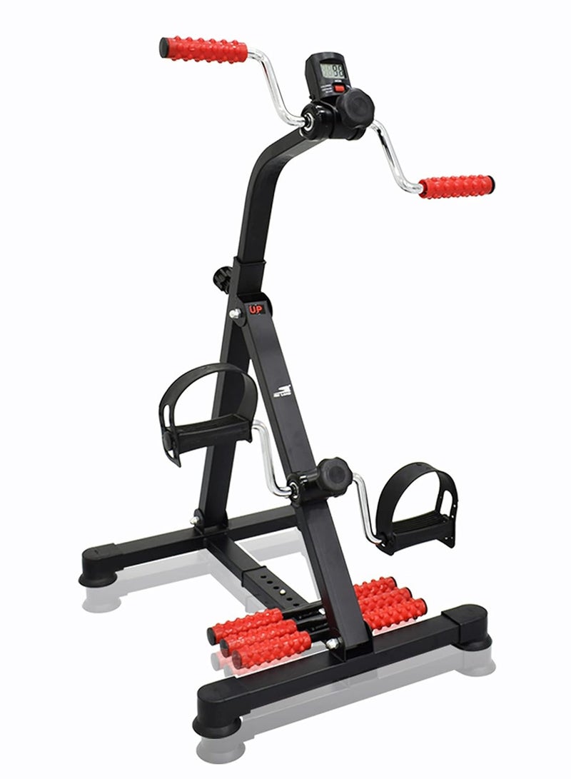 سكاي لاند جهاز سكاي لاند المحمول متعدد الاستخدامات للدراجات الهوائية للذراعين والساقين مزود بشاشة LCD وبكرات تدليك EM-1862 أسود-أحمر - Image 1