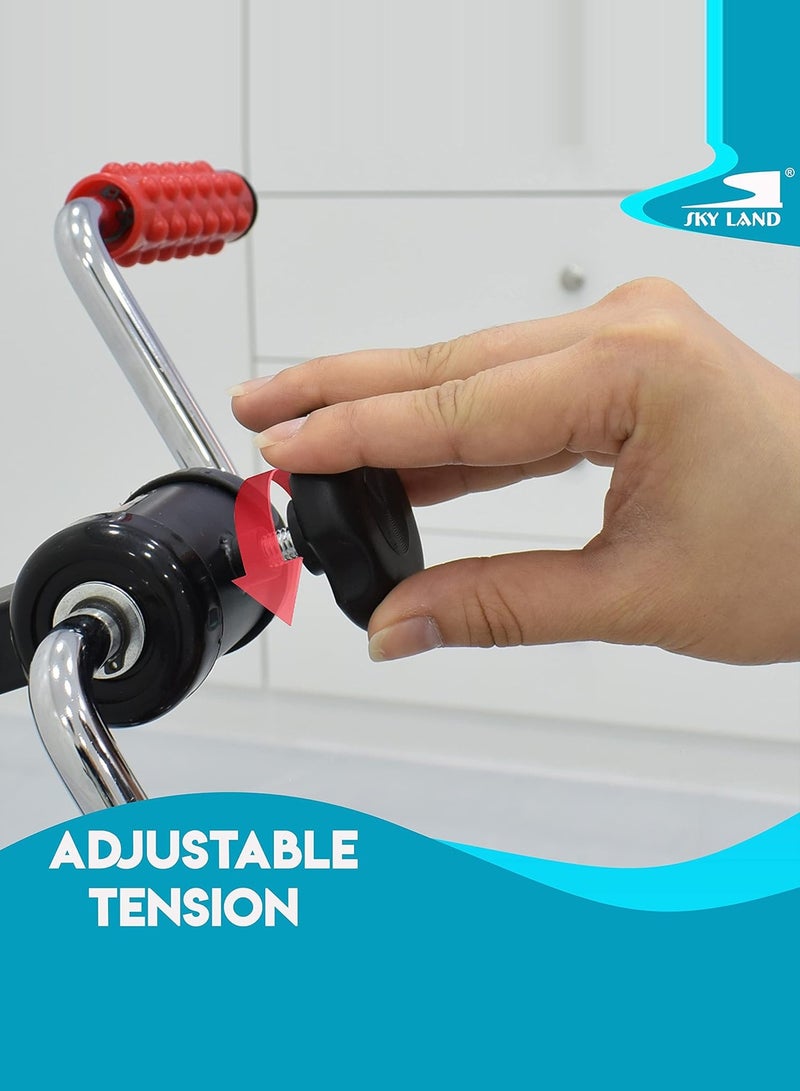 سكاي لاند جهاز سكاي لاند المحمول متعدد الاستخدامات للدراجات الهوائية للذراعين والساقين مزود بشاشة LCD وبكرات تدليك EM-1862 أسود-أحمر - Image 4