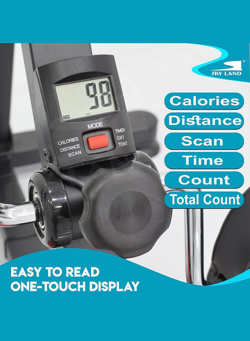 سكاي لاند جهاز سكاي لاند المحمول متعدد الاستخدامات للدراجات الهوائية للذراعين والساقين مزود بشاشة LCD وبكرات تدليك EM-1862 أسود-أحمر - Image 3